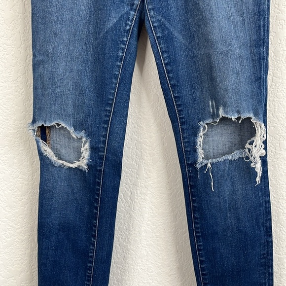 Frame Denim Le High Skinny Walgrove Distressed Jeans Raw Hem Knee Rips - Picture 2 of 10